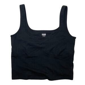 Victoria's Secret Pink Active Crop Top Black Women's Large